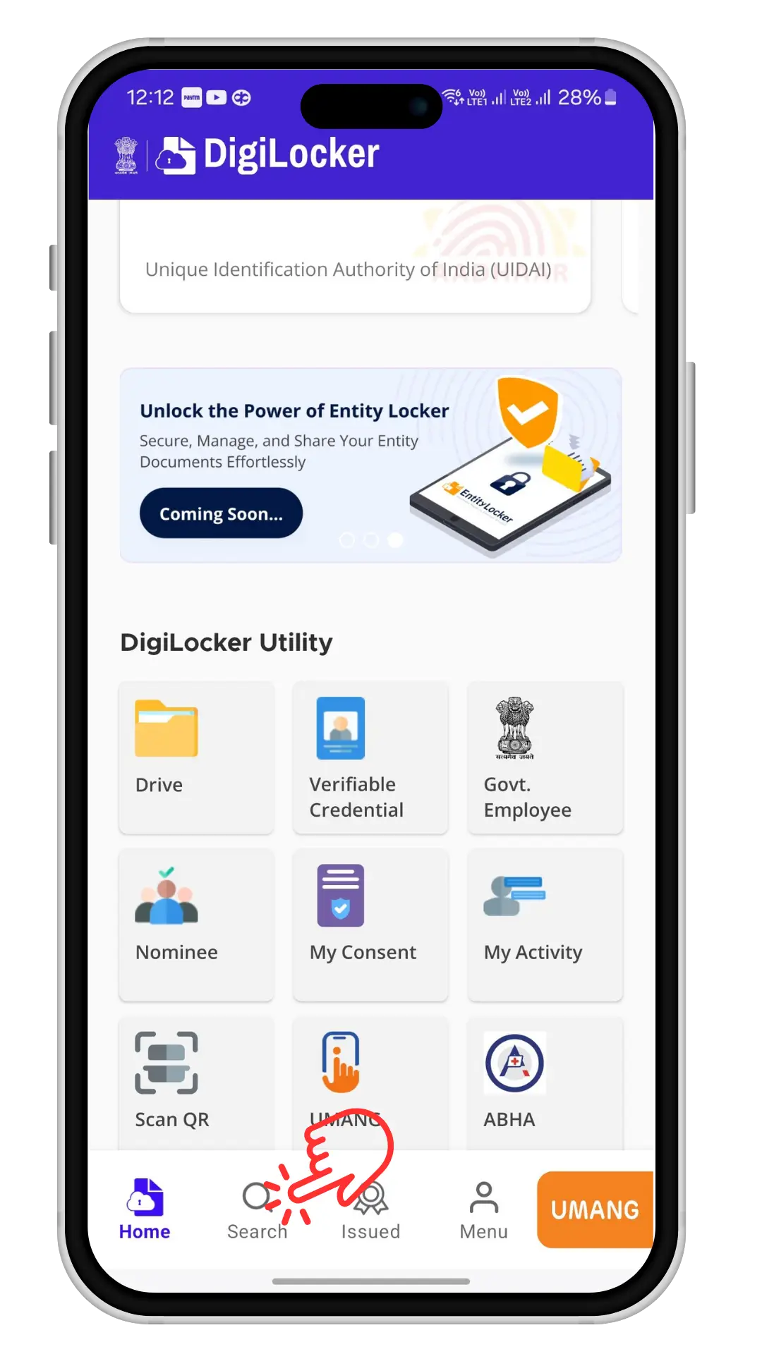 Visit MyAadhaar portal screenshot